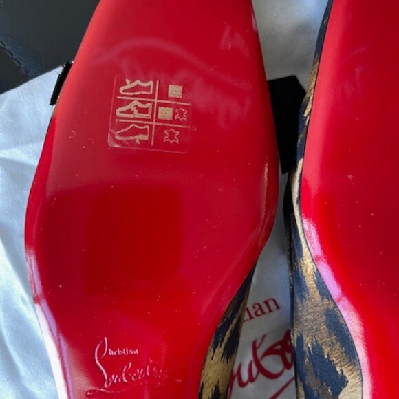 NEW Christian Louboutin Mama Flirt 30 Leopard print Ballet kitten heel 7.5 - Picture 9 of 11